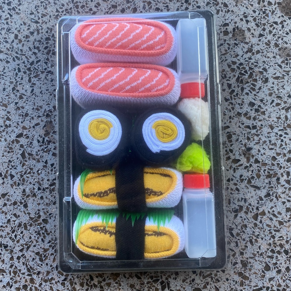 Cool Sushi socks.
